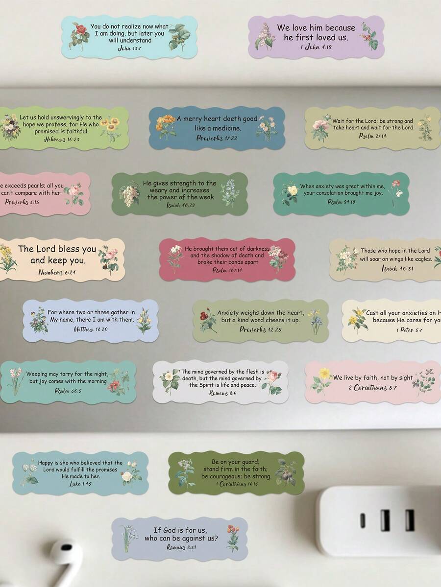 50pcs Bible Sticky Notes Stickers Decoration Scrapbook Planner Notebook Greeting Card Envelope Guitar Skateboard Diary Luggage Fridge Window Wardrobe Holiday Birthday Gift Study Reward Sticker Decals - Bible Sticky Notes - View 1