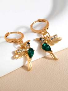 1 Pair Niche Versatile Stone Peak Bird Unique Exquisite Earrings For Women - Gold - View 4