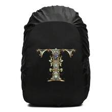 Penutup Hujan Ransel Motif Cetak Huruf Gulir Bunga Dekoratif Vintage, Pelindung Ransel Tali Serut Tahan Air dan Anti Debu, Perlengkapan Outdoor Tahan Lama untuk Mendaki, Berkemah dan Perjalanan - Hitam - View 77