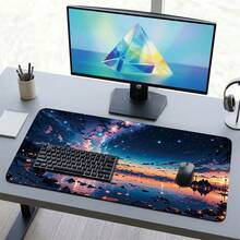 Anime Starry Sky Shooting Star Pattern Gaming Mouse Pad, Non-Slip Rubber Desk Mat, Smooth Sliding Surface, Suitable For Computer Laptop Office Home, Dreamy Abstract Art Decor, Back To School Supplies - A - View 9