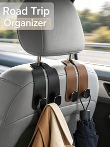 Dual Hook Car Seat Back Hook Cover, Hidden Design, Dual Hooks, Multi-Functional, Universal, Suitable For All Car Models, Multiple Colors Available - Multicolor - View 3
