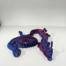 تمثال ثعبان مطبوع ثلاثي الأبعاد بطول 11.81 بوصة مع مفاصل مرنة - ديكور فني حرفي، هدية مثالية للمنزل والمكتب [لون العين عشوائي] - متعدد الألوان - مشاهدة 37