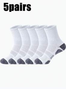 10 Pasang Kaos Kaki Olahraga Pria Setengah Betis Hitam Tahan Aus Menyerap Keringat Berpori dengan Penyangga Lengkung untuk Lari dan Fitness - MultiWarna - View 12