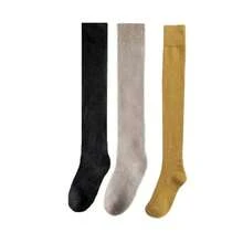 1/2/3 Pairs Women's Over Knee Socks, Multi-Color Double Needle Double Track Thigh High Socks, Fashion Versatile Retro Style Leg Warmers - Multicolor - View 13