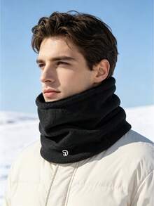 1pc Multifunctional Double Layer Fleece Neck Warmer Face Mask, Unisex Skiing Cycling Cold Weather Neck Gaiter - Multicolor - View 4
