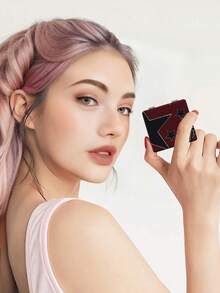1pc Millennium Y2K Series Portable Folding Makeup Mirror, Lightweight Ultra-Thin Convenient Durable PU Leather, Suitable For Various Occasions Travel Party Work School, Fit For All Ages Universal - Multicolor - View 3