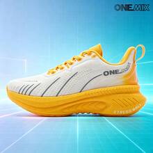 ONEMIX 2026 新款男士時尚運動休閒跑步鞋,舒適吸震輕量透氣網布慢跑鞋,馬拉松訓練健身鞋,戶外徒步防滑男鞋,日常走路休閒男士運動鞋,氧氣空間氣泡中底科技吸震輕量彈性運動鞋,中性款 - 寶石橙 - 查看 12