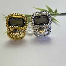 Luxury Full Rhinestone Finger Ring Electronic Counter, Wearable Digital Tasbih Prayer Counter, Muslim Portable Prayer Beads Counting Tool - Multicolor - View 3