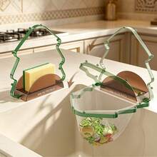 1pc Christmas Tree Shaped Kitchen Sink Strainer Rack, Foldable Sink Drain Filter Holder, Optional 50pcs Disposable Filter Nets, Self-Adhesive Food Residue Collector, Anti-Clogging Sink Drain Rack, Kitchen Sink Accessories - A - View 4