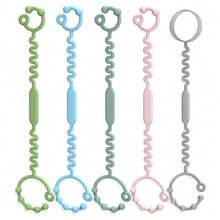 5pcs Silicone Anti-Lost Straps For Stroller, Flexible Baby Toy Tether & Bottle Holder, Multi-Use Stroller - Multicolor - View 8