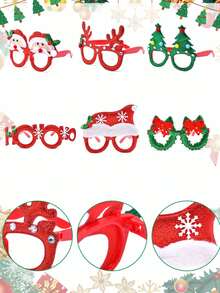 10/5pcs Christmas Glasses Party Decoration, Party Decoration, Fun Costume Glasses, Winter Party Photo Props, Party Atmosphere Accessories - Multicolor - View 5