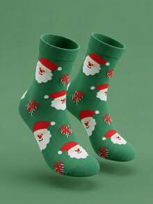 1 Pair Women's Mid-Calf Socks Unisex Couple Socks Long Tube All Season Regular Thickness Cute Jacquard Casual Light Sports Socks Fashion Versatile Colorful Food Animal Vegetable Pattern - Multicolor - View 5