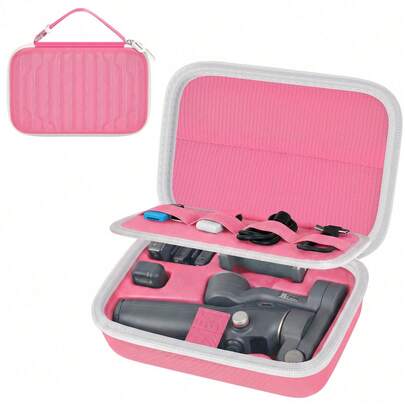 ALKOO Hard Carrying Case For Osmo Mobile 7/7P/8 Gimbal, Custom EVA Tray Mesh Pocket For Cables And Clamps, Travel Storage For Vloggers (Case Only)