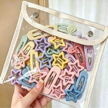 1pc White Hair Clip + 10pcs Kids Hair Clips (Random Color And Style) - 1 White + 10 Kids Hair Clips (Colors and Styles Random) - View 4