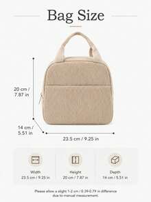 Tas Bekal/Kotak Bekal Terisolasi yang Dipersonalisasi, Kotak Bekal Corduroy Kustom (Dapat Diukir), Tas Bekal, Hadiah Kembali ke Sekolah, Perlengkapan Sekolah dan Kerja - MultiWarna - View 7