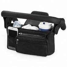 Universal Stroller Storage Bag With Insulated Cup Holder, Detachable Phone Pocket And Shoulder Strap, Suitable For Strollers, Sun Umbrellas And Pet Carts - Multicolor - View 1