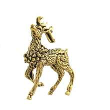 Brass Deer Small Ornament Desktop Decoration Craft Copper Animal Elk Sika Deer Figurine - A - View 5