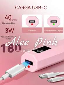 Portable UV Lamp With Static Pink Base, Mini Pencil Lamp For Nail Drying With USB Charging Cable, In Pink, Very Convenient And Easy To Use, For Professional And Home Use - Pink - View 6