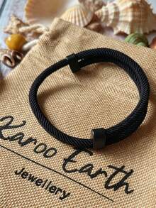 1pc Men's Nylon Braided Rope Bracelet, Simple Solid Color Woven Wristband, Suitable For Men And Women Daily Casual Outdoor Fashion Wear - Minimalist Woven Bracelet - View 7