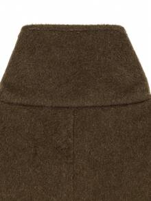 Mellowy Autumn/Winter New European And American Style Fashion Minimalist Loose Vintage Stand Collar Short Wool Belted Coat - Brown - View 11
