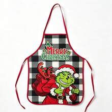 The Grinch 1pc Christmas Series Printed Apron, Waterproof & Stain-Resistant, Creative & Funny Kitchen Apron, Christmas Decoration - Multicolor - View 7