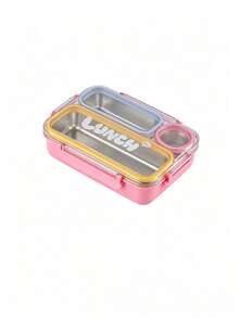 304 Stainless Steel Divided Bento Box, Sealed Leak-Proof Portable Lunch Box With Sauce Container, Spoon And Fork, Fresh-Keeping Meal Box For Work And Picnic - Multicolor - View 14