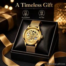 Men's Luminous Waterproof Stainless Steel Automatic Mechanical Watch, Luxurious Business Watch, For Daily Wear, Gift, Birthday, Halloween, Christmas - Multicolor - View 2