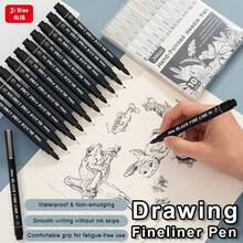 10pcs Hand-Drawn Technical Pens With 10 Different Nib Sizes, Black Waterproof Quick-Dry Fineliner Pens, Smooth Ink Flow Fade-Resistant Drawing Pens For Artists, Manga, Illustration, Engineering Sketches And Bullet Journals - Pencil - View 9