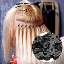 500 Pcs Micro Silicone Rings - 5mm Micro Link Rings For Secure Hair Extensions, Professional Silicone Hair Extension Beads For DIY Hairstyles, Braiding Hair Extensions, Feather Hair Extensions, Hairdresser Supplies - Black - View 2