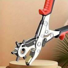 Heavy Duty Rotating Leather Punch Tool, Ergonomic Handle, Multi-Size Punch Set, Can Punch Round, Square, Star, Heart And Other Hole Shapes, Leather Belt, Watch Strap, Leather Craft Tool - A - View 5