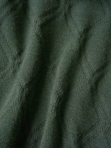 Women's Colorblock Hooded Zip-Up Knit Cardigan, New Autumn/Winter Style, Dark Green Argyle Jacquard Fabric With Brown Hood Trim And Drawstring, Round Ring Zipper + Dual Side Pockets Design, Ribbed Hem, Loose Casual Fit For Daily Wear, Outings And Commuting - Dark Green - View 8