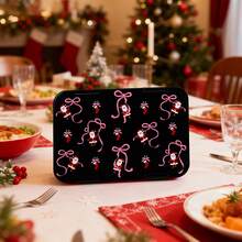 1pc Christmas Themed Multi-Compartment Bento Box, Microwaveable Lunch Box, Detachable Layered Design, Easy To Clean, Suitable For Office Lunch Box, Outdoor Travel, Camping Picnic, Back To School Supplies, Christmas Gift Selection - Multicolor - View 4