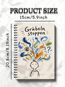 Germany-Version A5 Size Overcoming Anxiety Journal Daily Mindfulness Notebook Stress Management Reflection Planner Guided Prompts For Inner Peace Mental Health Tracking Relaxation SelfCare Book - A5 - View 2