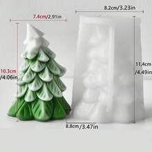 1件 3D聖誕樹矽膠蠟燭模具，手工香氛蠟片石膏樹脂模具，聖誕節桌面裝飾，DIY手工禮物製作模具 - 多色 - 查看 12