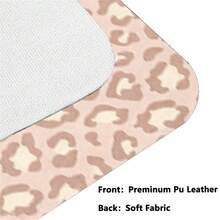 1pc Light Pink Leopard Pattern Faux Leather Desk Pad, Waterproof Oilproof Large Extended Leather Mouse Pad, Computer Keyboard Desk Mat For Work Gaming Study Table Decor - View 7