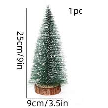 Mini Christmas Tree Desktop Ornament DIY Pine Needle Tree Christmas Decoration Snow-Covered Pine Tree Mini Christmas Tree, Snowy Holiday Tree, Christmas Party Suggestion, Home Desktop, Party Centerpiece Decoration Or Gift - F - View 11