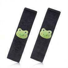 2pcs Cartoon Frog Car Seat Belt Shoulder Pads, Anti-Choke Car Interior Accessories, Universal Fit For Women - A - View 8