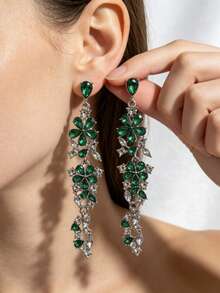 1 Pair Of Fashionable Personalities Long Style Temperament Earrings Suitable For Wedding Parties And Gift Giving ﻿ ﻿ ﻿ - Silver Purple - View 1