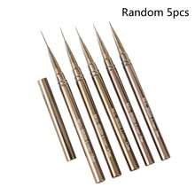 Random 1/3/5pcs Nail Liner Brush Set DIY Painting Pattern Stripe Pen Sizes 6/9/12/15/18mm Metal Handle With Cap Nail Art Pen - Silver - View 9