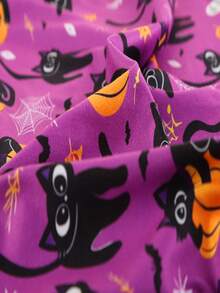 1pc Purple Men's Boxer Briefs, Black Spooky Cat All-Over Print, Soft Elastic Breathable Fabric, Humorous Holiday Gift, Suitable For Husband Daily Home Wear - Multicolor - View 6