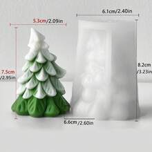 1件 3D聖誕樹矽膠蠟燭模具，手工香氛蠟片石膏樹脂模具，聖誕節桌面裝飾，DIY手工禮物製作模具 - 多色 - 查看 11