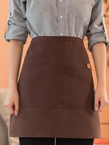 1pc Unisex Short Half-Body Water-Resistant Apron, Suitable For Catering, Restaurant Staff Wear To Prevent Stains - Multicolor - View 17