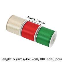 5 Rolls/3 Rolls/1 Roll Double-Sided Gold Thread Ribbon, High-End Gift Wrapping Satin Ribbon, Christmas Ribbon Bows, Cake And Flower Packaging, Christmas Tree And Wreath Decoration, Handmade DIY Accessories Ribbon, Mall And Party Atmosphere Decoration Ribbon - View 28