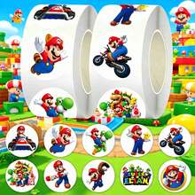 SUPER MARIO BROS. 1 set/500 pcs Stiker Gulung Bulat Klasik dengan Berbagai Pola Karakter Acak, Potongan Rapi dan Mudah Digunakan, Cocok untuk Dekorasi, Segel Hadiah dan Stiker Alat Tulis (Gaya Stokastik) - MultiWarna - View 3