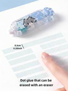 1pc/2/4pcs Cute Pixel Cat Paw Press-Type Dot Glue, Retractable Dot Adhesive Roller, Great For Daily Study, Office Use, Student Rewards - Multicolor - View 5