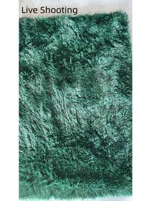 1pc Fluffy Rug, Soft And Skin-Friendly, 0.32inch Sponge Layer, Christmas Decoration, Soft And Plush, Home Decor, Room Decor, Home Supplies, Autumn Decoration, Autumn Home Decor, Door Mat, Living Room Rug, Kitchen Mat, Bedroom Decor, Bathroom Mat, Party Decoration, Gift - Dark Green - View 7