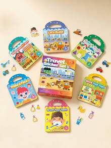 Bộ 6 cuốn sách dán sticker jelly tái sử dụng cho trẻ em - Đồ chơi giáo dục sớm di động có tay cầm, mềm chống nước, có thể dán lại, sách hoạt động cảnh chơi dán sticker cho trẻ tập chơi, quà tặng học tập, sách giáo dục, quà tặng sinh nhật/Giáng sinh/Năm mới hoàn hảo - Nhiều màu - Xem 2