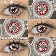 FUNSACHY 1 Pair Of Colored Contact Lenses For Halloween/Anime/SFX Cosplay – Available In White, Red, Black, Vampire, And Other Styles - FSC-mUTANT - View 5