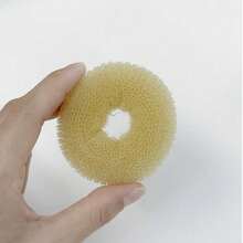 Mesh Bun Hair Scrunchie, Elastic Knit Fabric, Donut Flower Bud Design, Easily Create Full Bun Hairstyle, Simple Operation And Not Easy To Fall Apart, Suitable For Adult Women Daily Commute, Work, Date, Party Wear, Versatile Minimalist Hair Accessory, Can Be Used As Exquisite Small Gift For Holidays - A - View 5