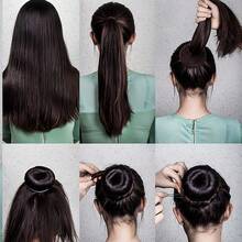Mesh Bun Hair Scrunchie, Elastic Knit Fabric, Donut Flower Bud Design, Easily Create Full Bun Hairstyle, Simple Operation And Not Easy To Fall Apart, Suitable For Adult Women Daily Commute, Work, Date, Party Wear, Versatile Minimalist Hair Accessory, Can Be Used As Exquisite Small Gift For Holidays - A - View 10